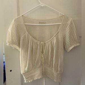 Urban Outfitters Cream Mesh Top Size M